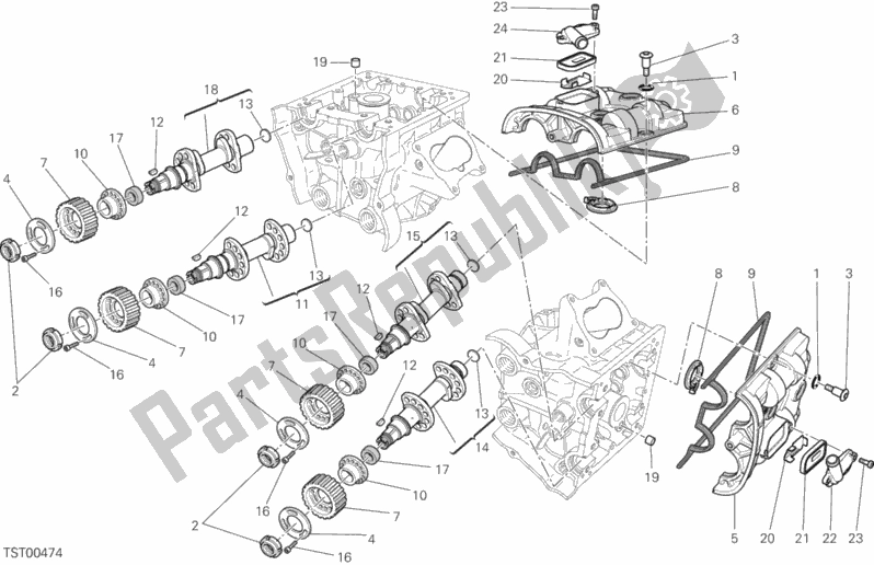 Todas as partes de Eixo De Comando do Ducati Multistrada 1200 ABS 2013